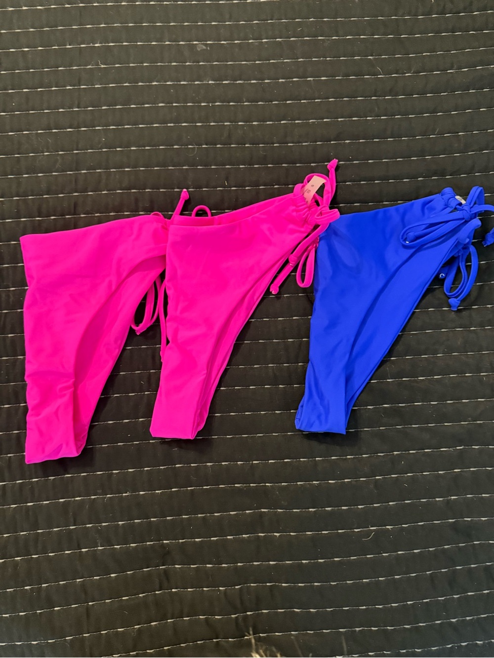 3 pairs bundle Bright Pink and Cobalt Blue Side-Tie Bikini Bottoms Size Small